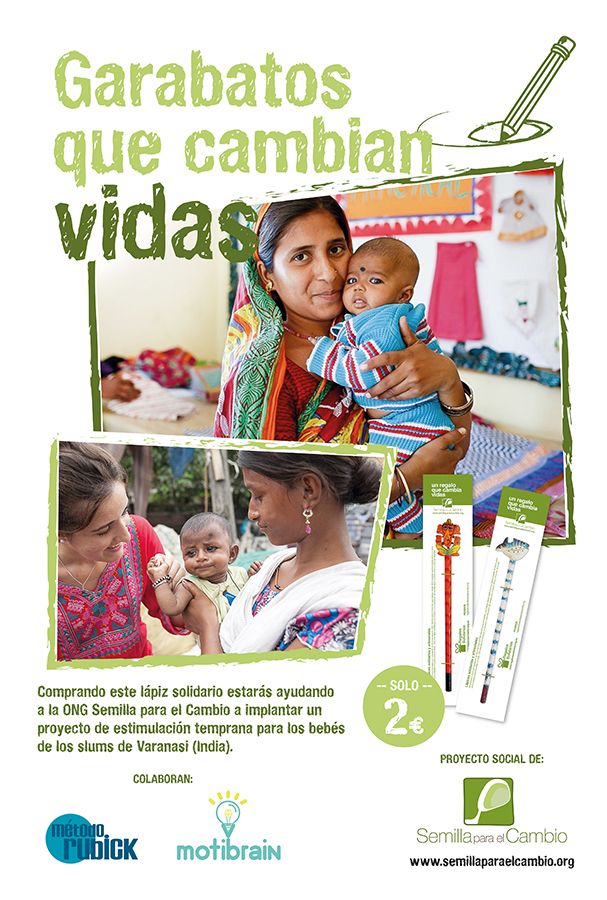 Cartel de la acción solidaria Garabatos que cambian vidas - Semilla para el Cambio