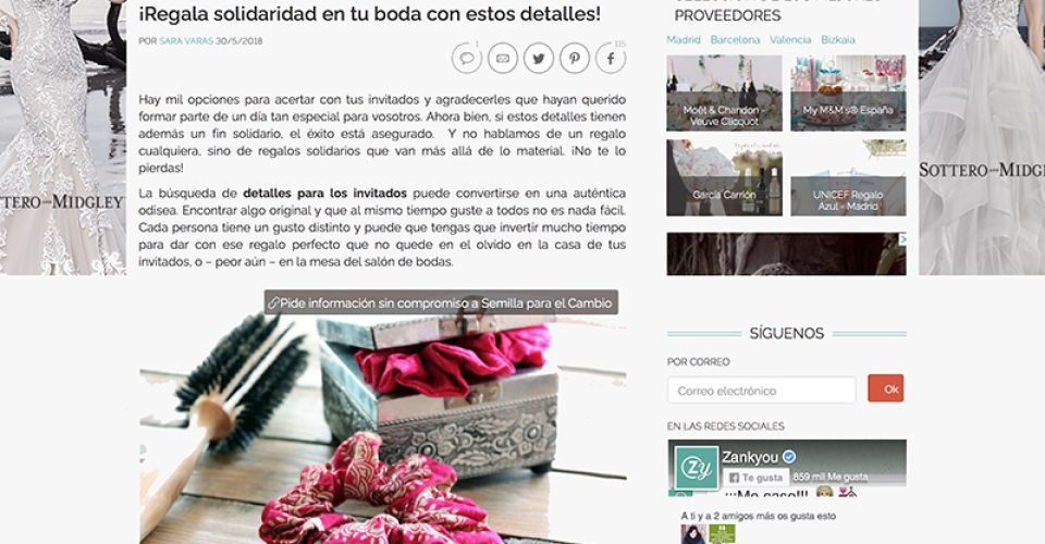 regalos solidarios para bodas